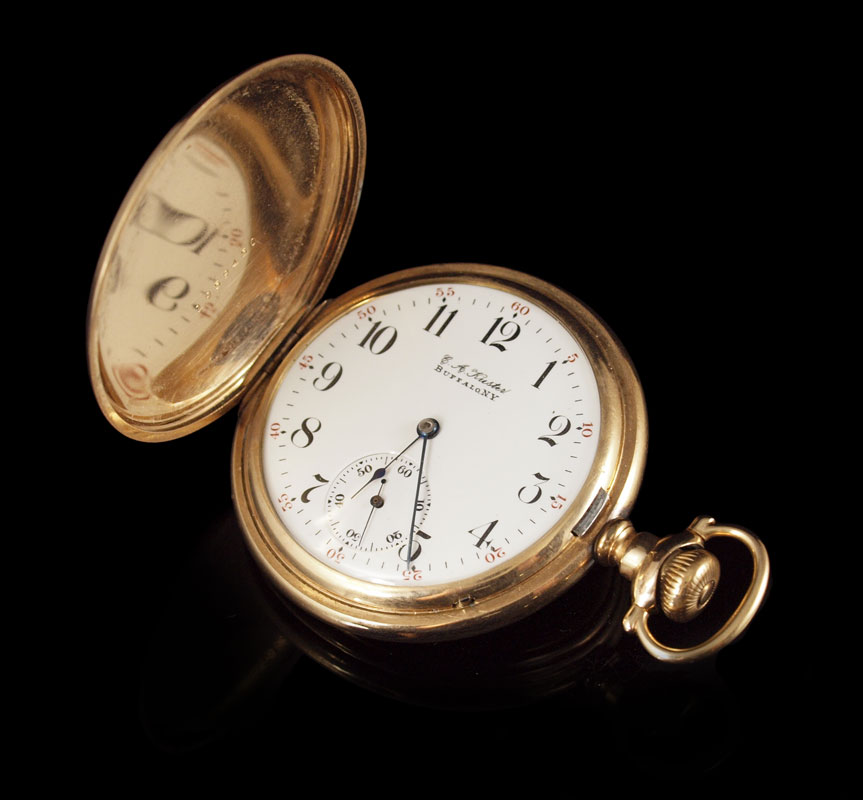 Appraisal: KUSTER HUNTERS CASE GOLD FILLED POCKET WATCH Kuster size gold