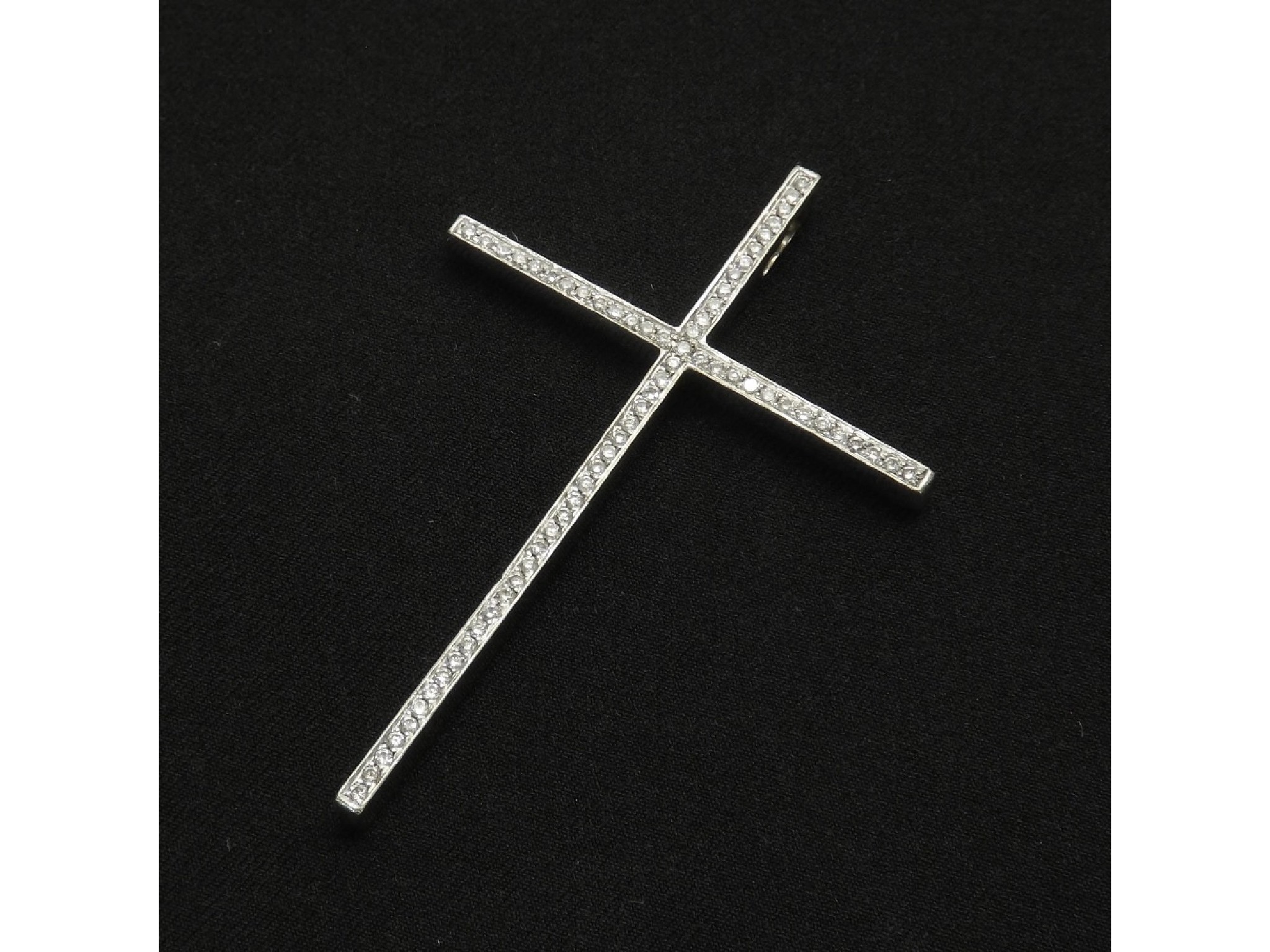 Appraisal: ct white gold diamond cross pendant round-brilliant cut diamonds estimated