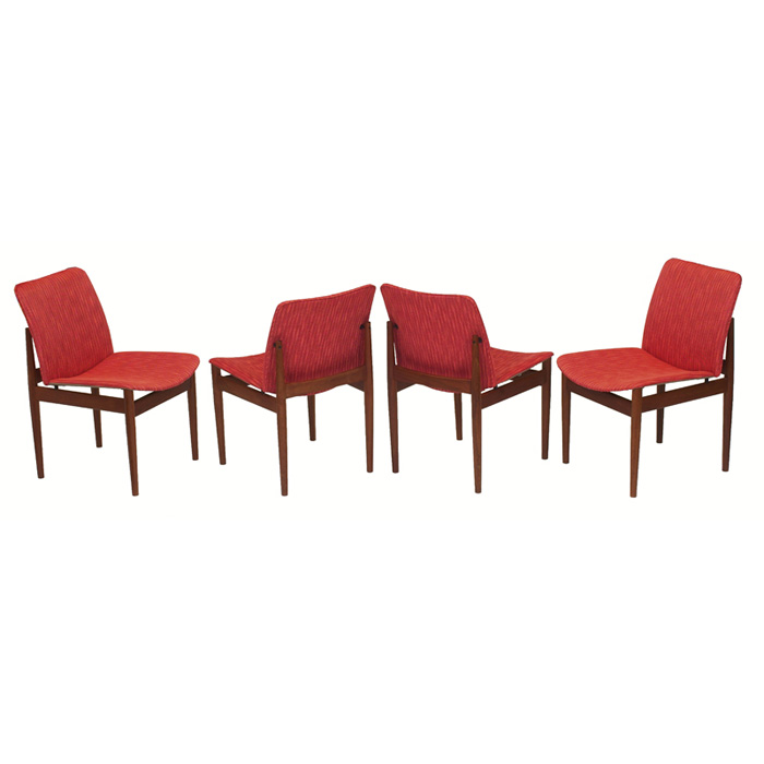 Appraisal: Finn Juhl dining chairs by France and Sons four model