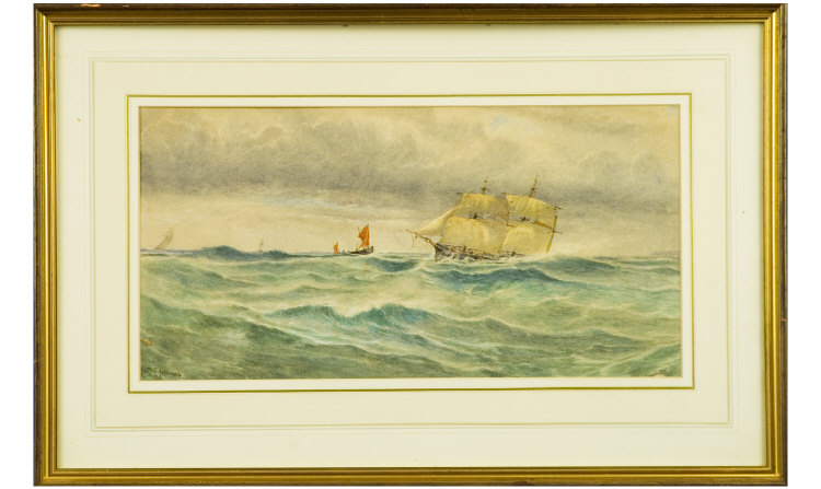 Appraisal: th Century Seascape Watercolour Signed and dated Measures x inches