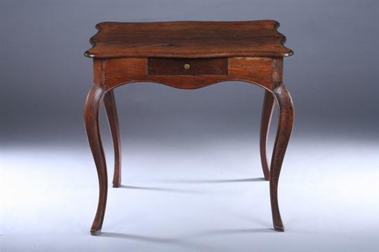 Appraisal: LOUIS XV PROVINCIAL OAK OCCASIONAL TABLE th century Serpentine molded-edge