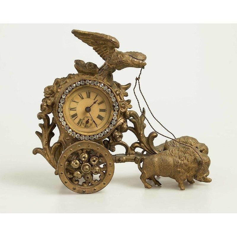 Appraisal: th C Buffalo Eagle Clock th century buffalo eagle clock