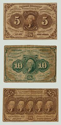 Appraisal: Type set U S fractional currency different issues - one