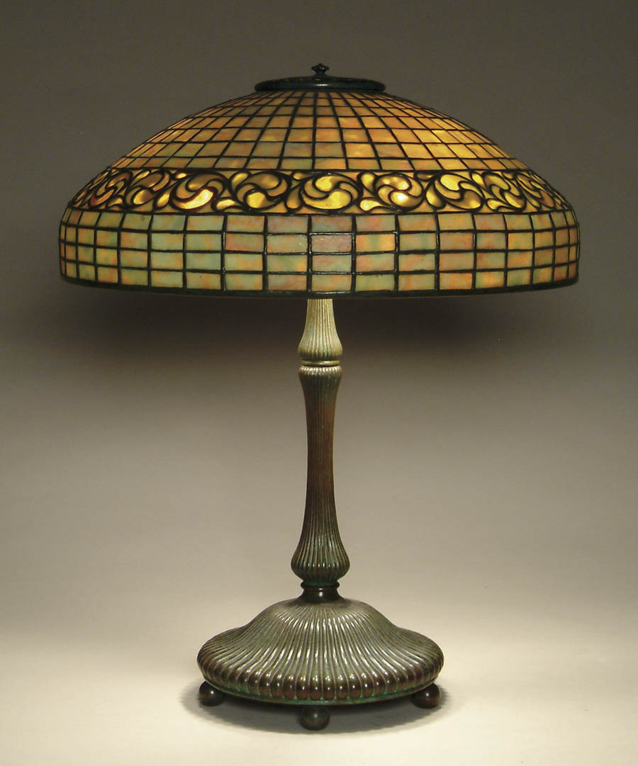 Appraisal: TIFFANY LEMON LEAF TABLE LAMP Exceptional and superior example with