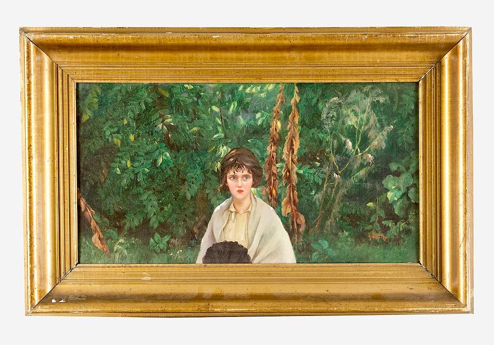 Appraisal: Unknown Artist around Unknown Artist around Girl in a Garden