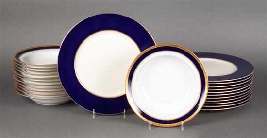 Appraisal: Set of Castleton cobalt banded china dinner plates and a