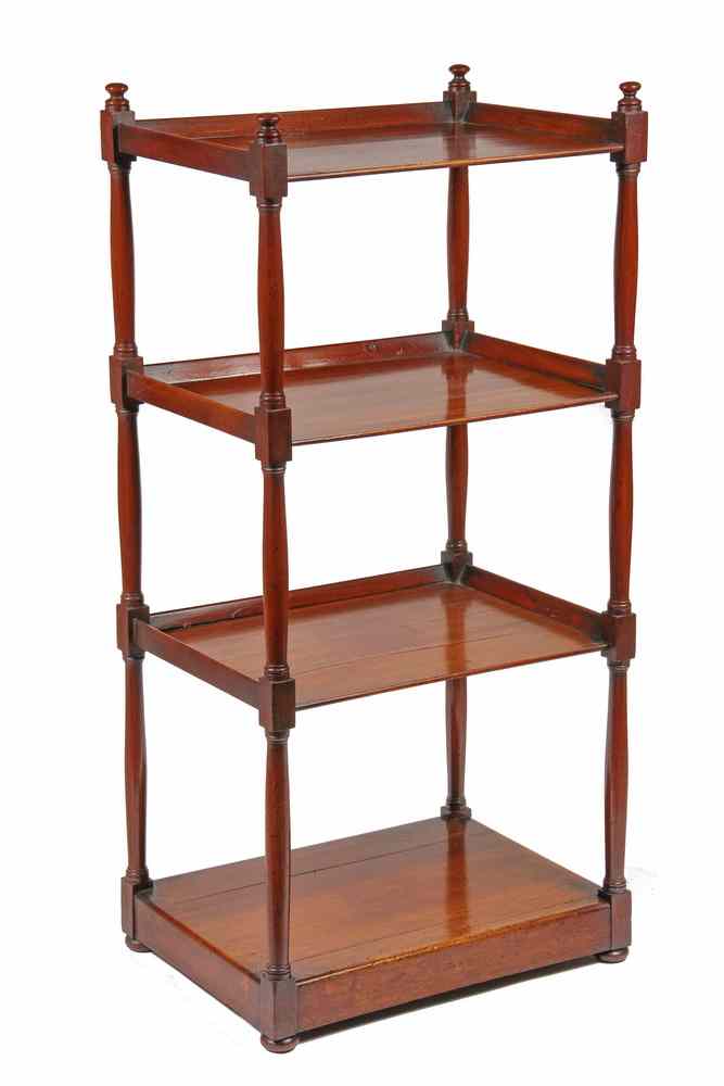 Appraisal: DISPLAY SHELF - th c Mahogany Four-Tiered Display Shelf having