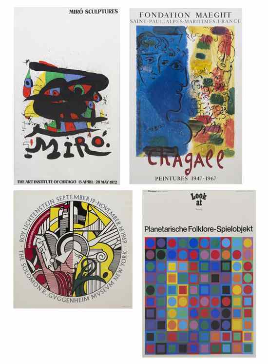 Appraisal: A Group of Four Artist Posters comprising examples from Chagall