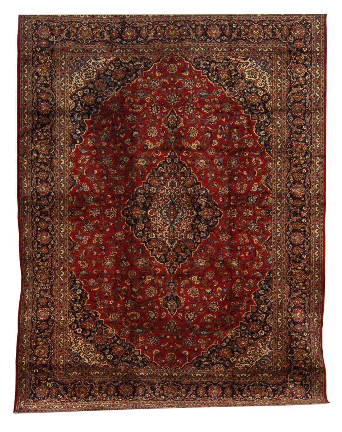 Appraisal: ORIENTAL RUG KESHAN ' x ' '' Traditional central medallion