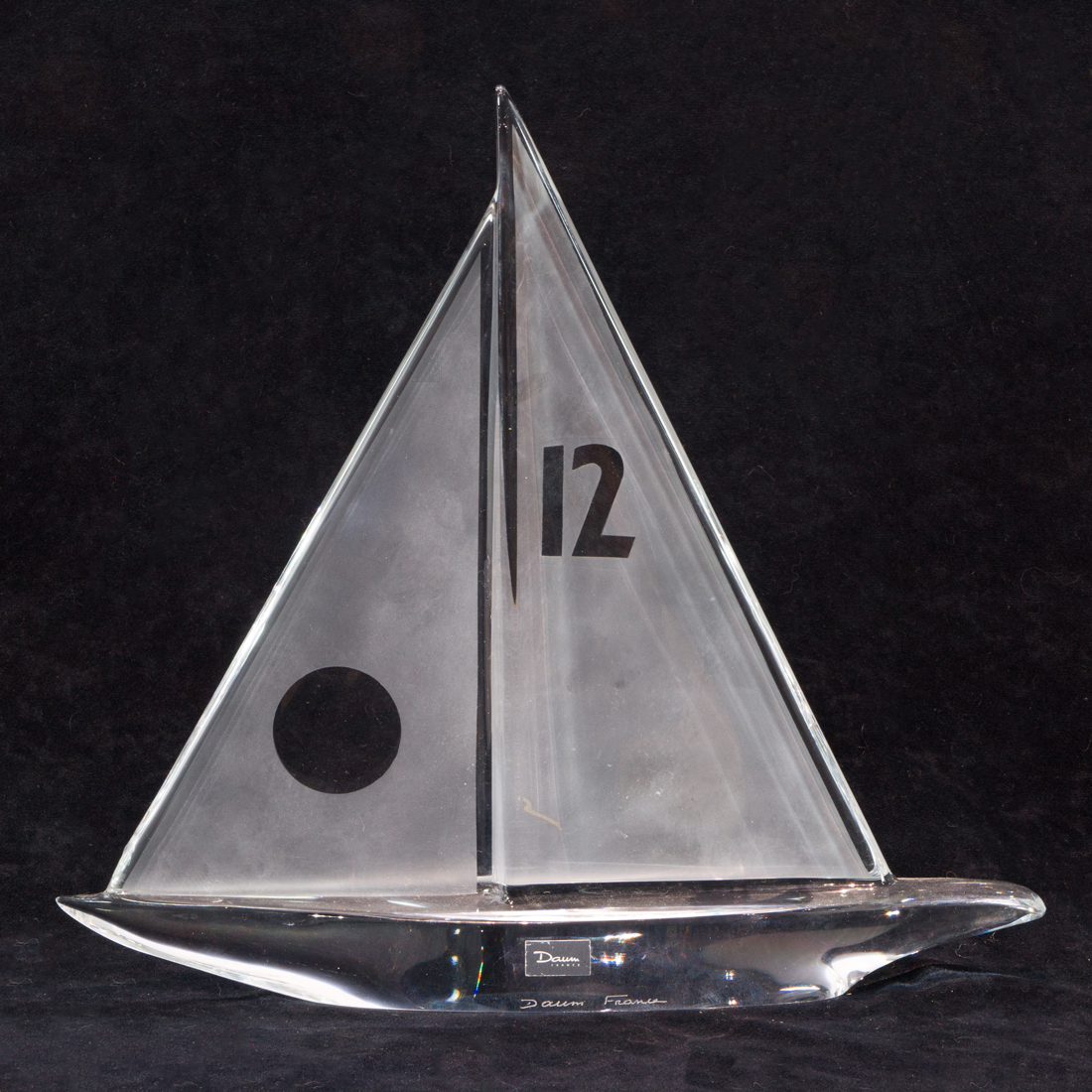 Appraisal: Daum clear and frosted glass Regate sailboat modeled as a