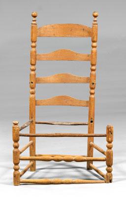 Appraisal: Maryland William and Mary chair turned ladder back chair in