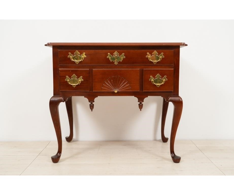 Appraisal: New England Queen Anne style mahogany low boy by American