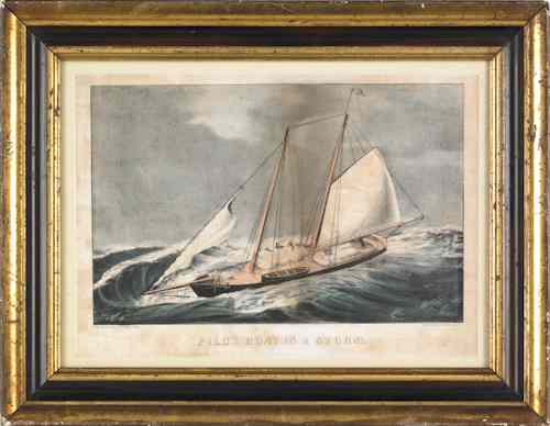 Appraisal: Currier Ives lithograph th c Pilot Boat in a Storm