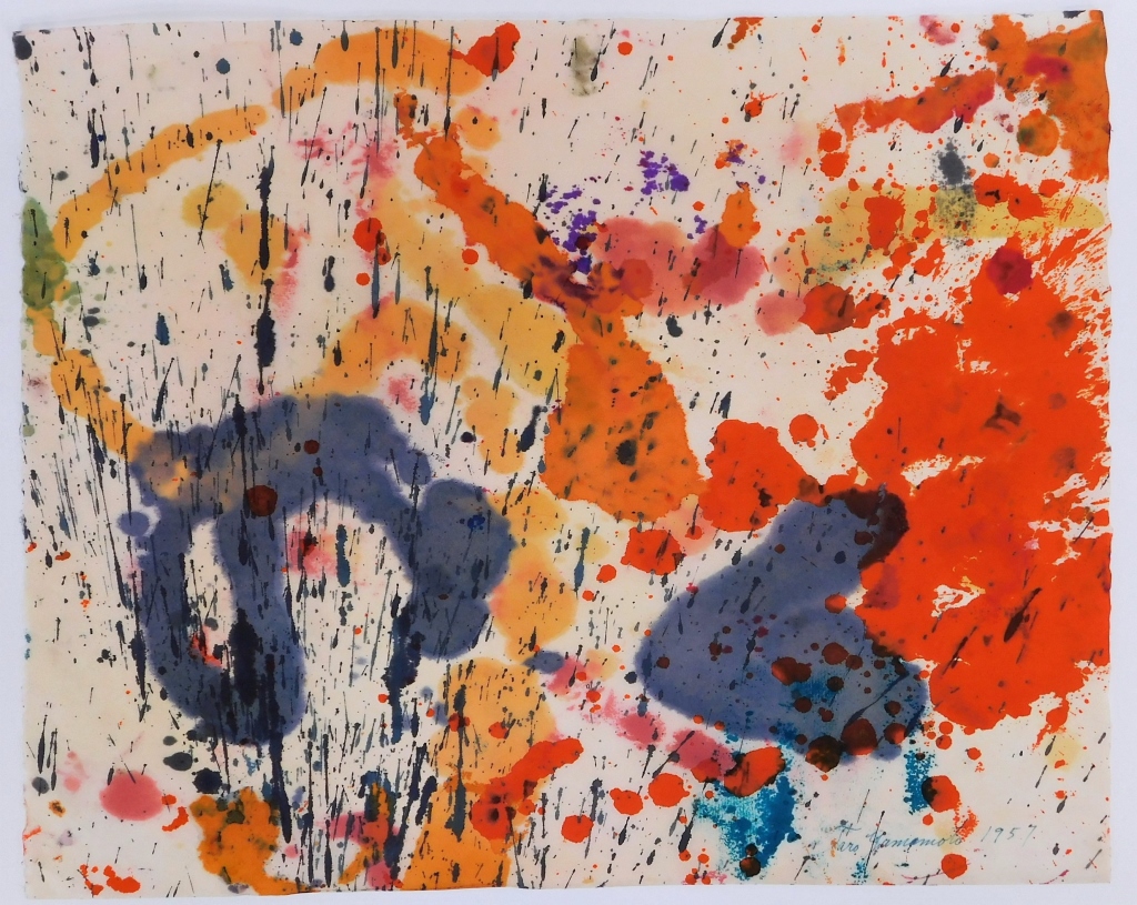 Appraisal: TARO YAMAMOTO ABSTRACT EXPRESSIONIST WC PAINTING California Connecticut New York