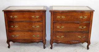 Appraisal: Pair of French Provincial nightstands Pair of drawer French Provincial