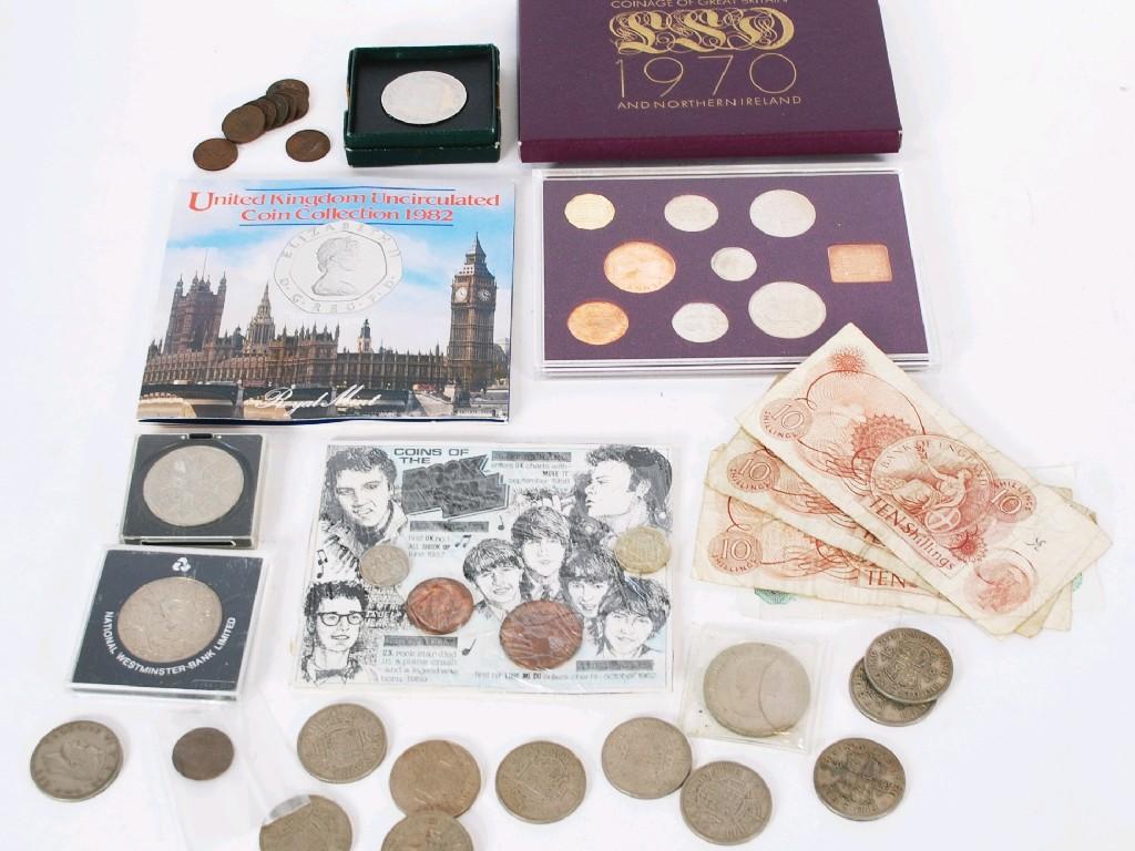 Appraisal: QUANTITY OF GREAT BRITAIN PRE-DECIMAL COINAGE AND BANK NOTES including