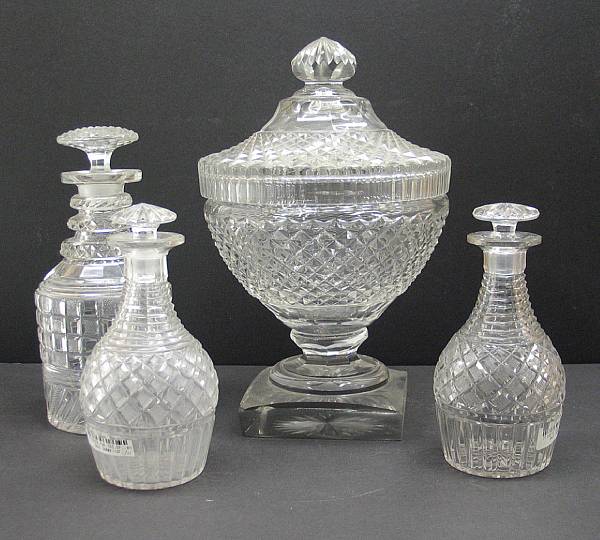 Appraisal: An assembled group of Anglo-Irish cut glass early th early