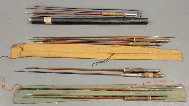 Appraisal: - Four bamboo fly rods incl a Wright McGill with