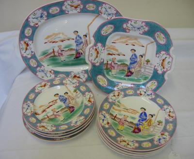 Appraisal: A MINTONS PORCELAIN SANDWICH SET comprising ten plates one squared