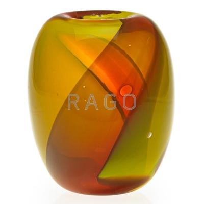 Appraisal: DOMINICK LABINO - Blown glass vase Signed and dated x