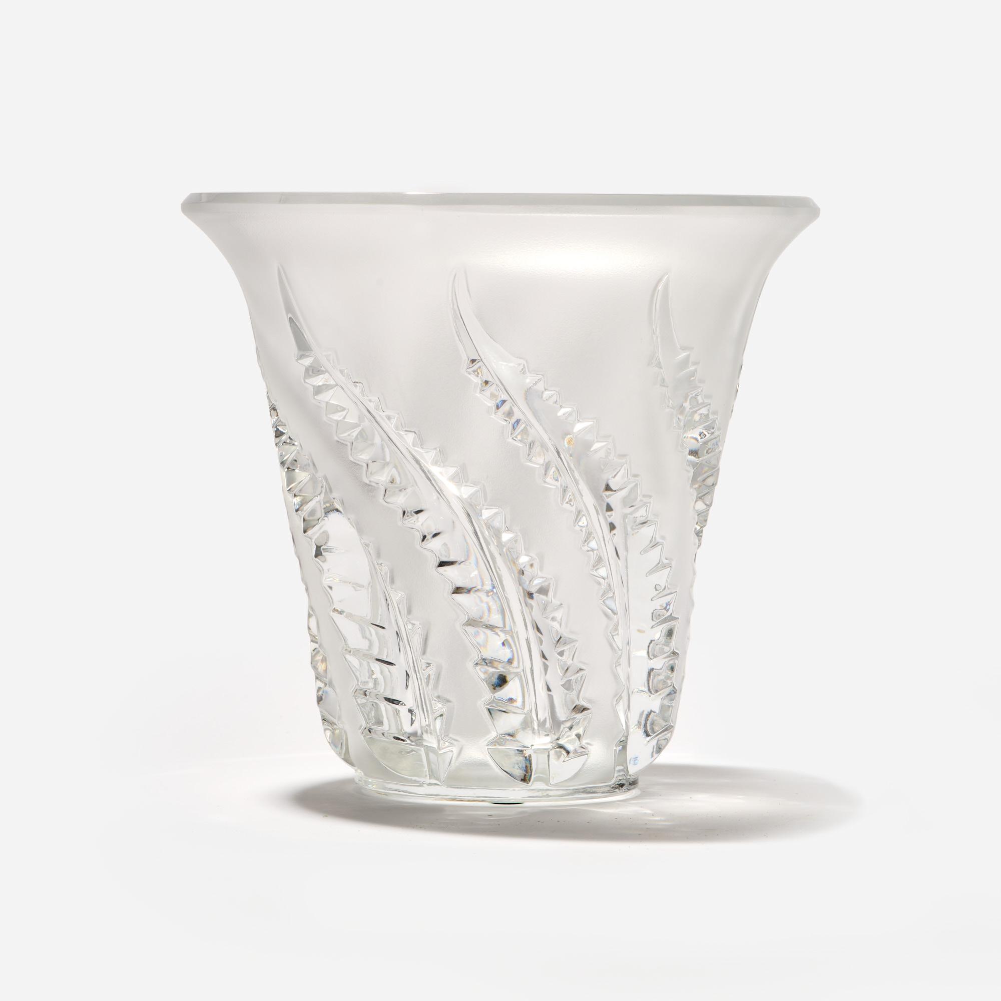 Appraisal: LALIQUE LOBELIA FROSTED GLASS VASE A vintage Lalique Lobelia frosted