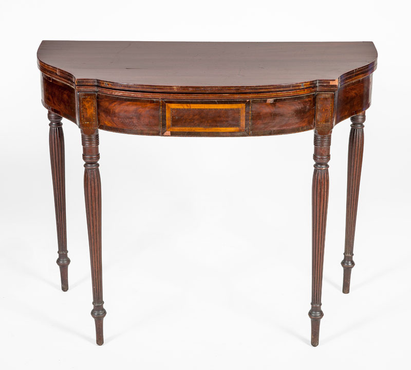 Appraisal: FEDERAL INLAID MAHOGANY FOLD-OVER GAMES TABLE x x in Estimate