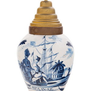 Appraisal: A Delft Blue and White Tobacco Jar Possibly De Drie