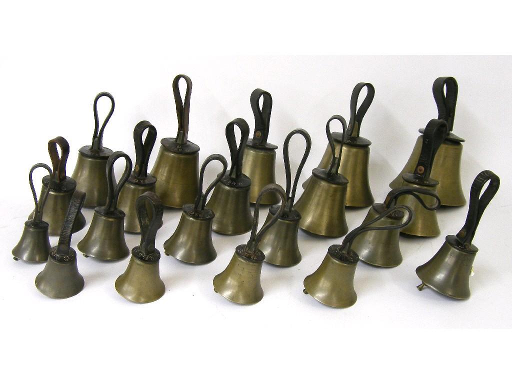 Appraisal: Good set of twenty early th century hand bells by