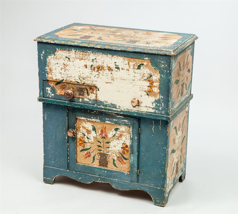 Appraisal: American Painted Pine Basin Stand x x in Estimate -