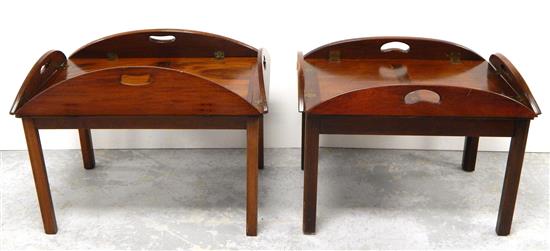 Appraisal: Pair of Butler's type coffee tables th C Chippendale style