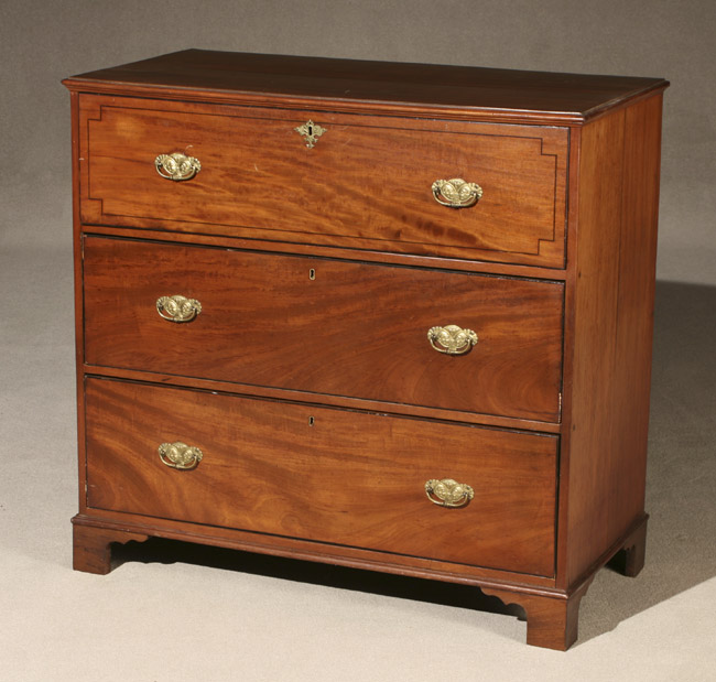 Appraisal: Regency Ebonized Wood Inlaid Mahogany Butler's Desk Early th Century