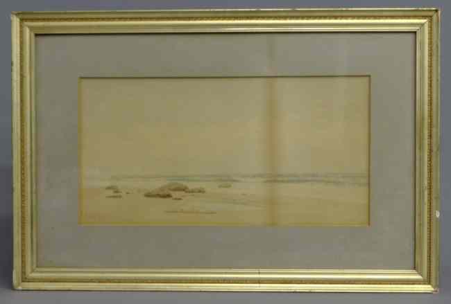 Appraisal: Watercolor beach scene signed and dated ''Fred S Cozzens ''