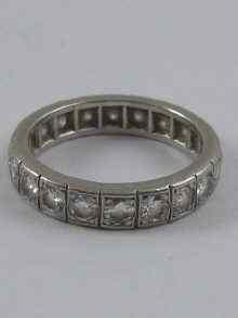 Appraisal: A fine French hallmarked platinum and diamond eternity ring estimated