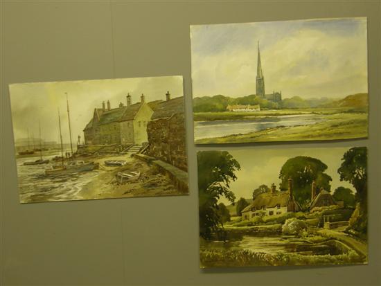 Appraisal: Keith Burtonshaw three watercolours of the West Country Salisbury Cathedral