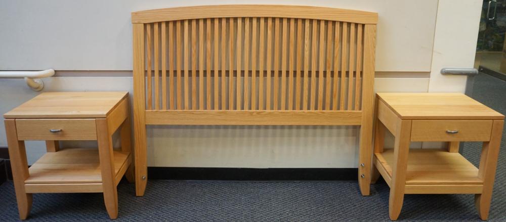 Appraisal: Kevin Kauffman for Simply Amish 'Justine' Oak Slat Headboard and