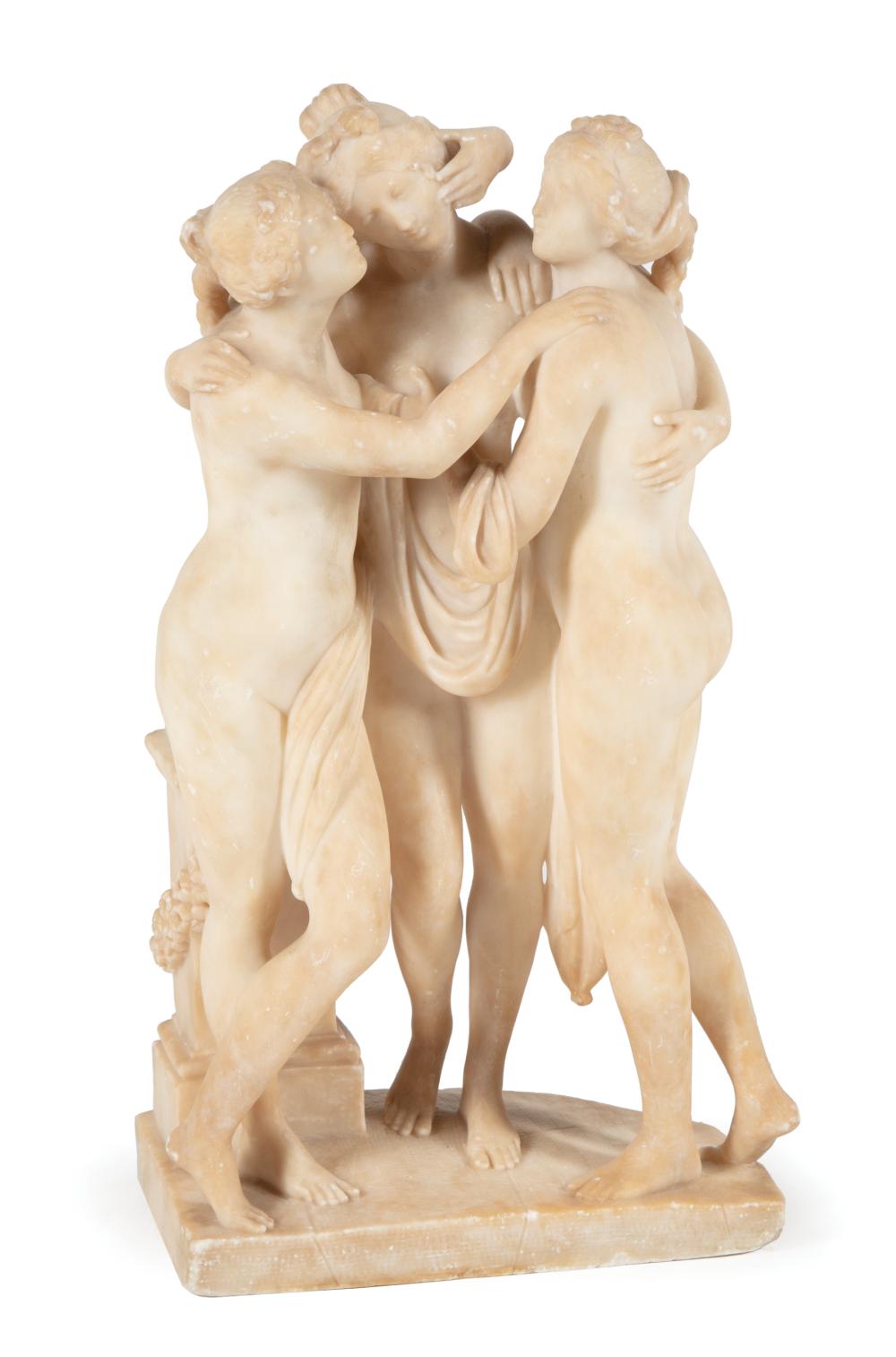 Appraisal: Italian Carved Alabaster Figural Group of The Three Graces after