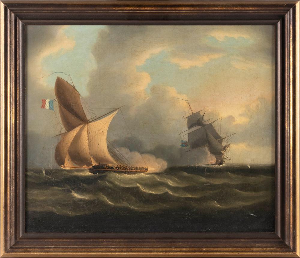 Appraisal: ATTRIBUTED TO THOMAS BUTTERSWORTH BRITAIN - AN ENGLISH BRIG CHASING