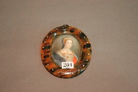 Appraisal: Two portrait miniatures in faux tortoishell frames one of a