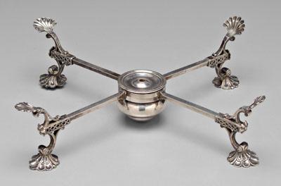 Appraisal: English silver dish cross shell feet and dish supports marks