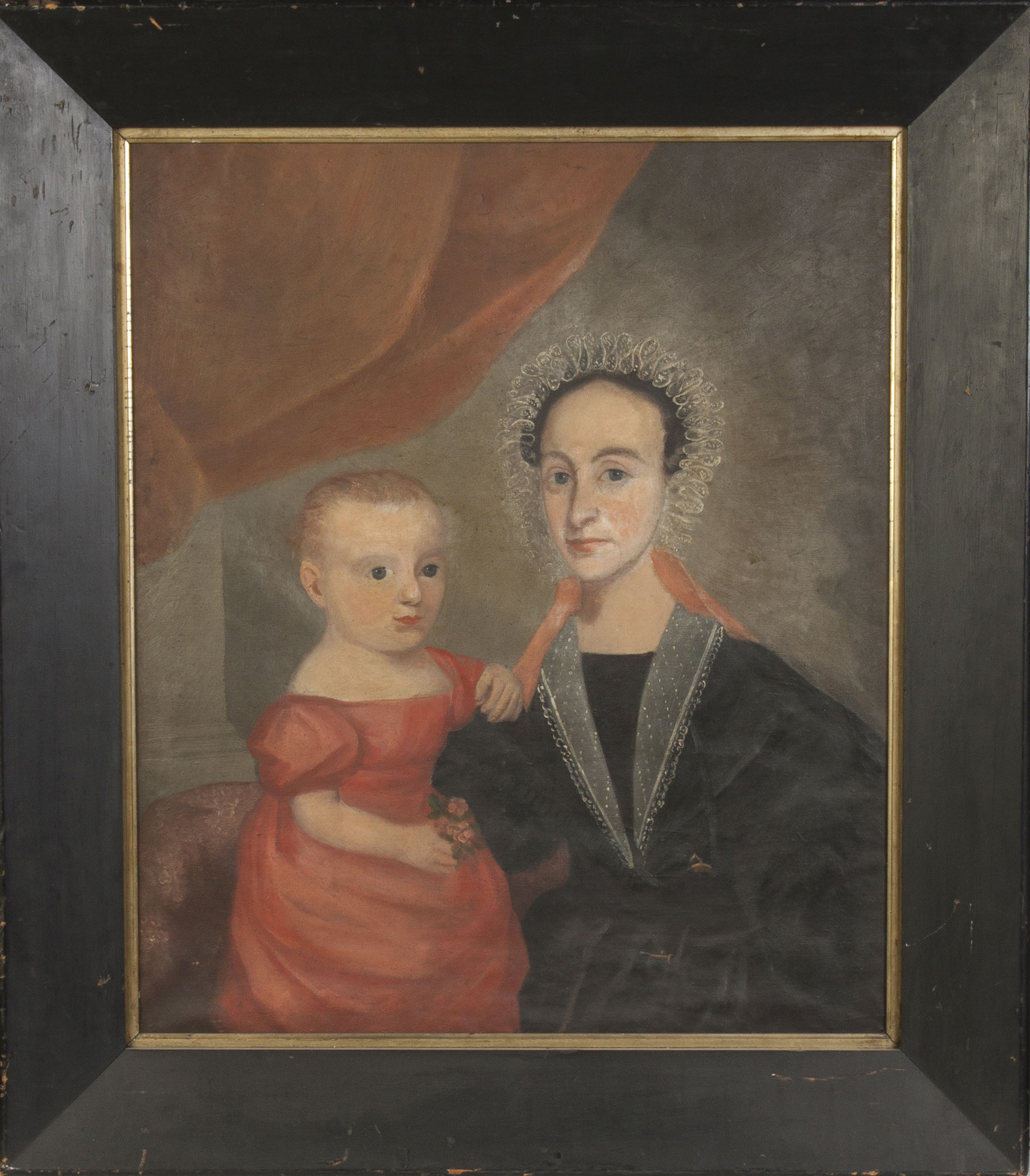 Appraisal: Portrait of a Mother Child Early th cent Oil canvas