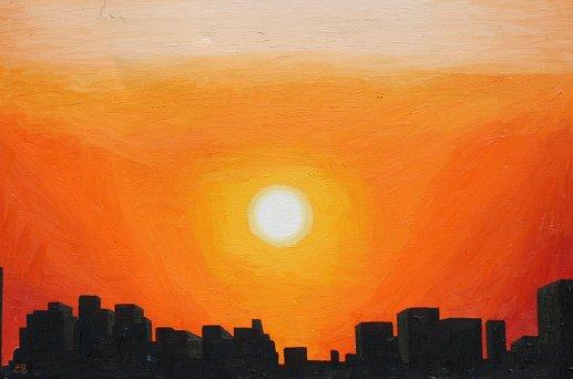 Appraisal: SANCHEZ Emilio Cuba - Sunrise over City OIL Canvas ''