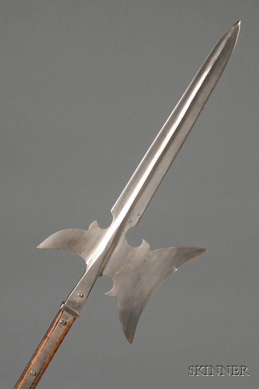 Appraisal: Mediaeval-style Halberd Pole Arm paneled pointed blade with ax head