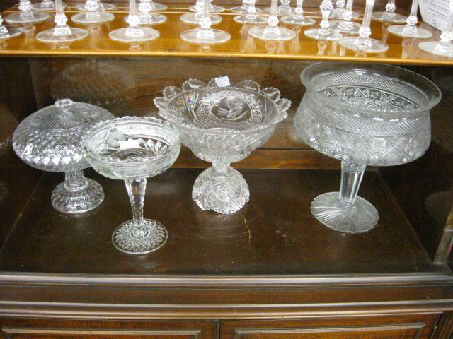 Appraisal: pcs of Pressed Glass Crystal compotes various designs tallest is