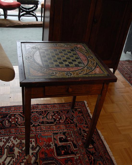 Appraisal: An Unusual Arts and Crafts Single Drawer Table of oak