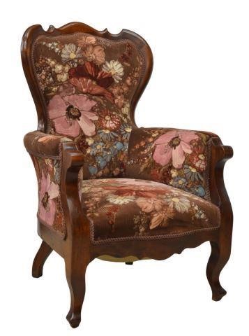 Appraisal: Victorian parlor armchair late th c having an exposed frame