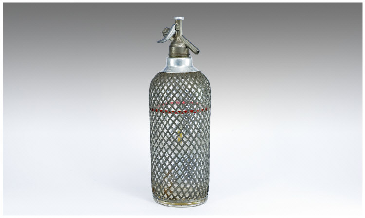 Appraisal: Early thC Soda Syphon Overlaid with Latticework Made by 'Sparklets'