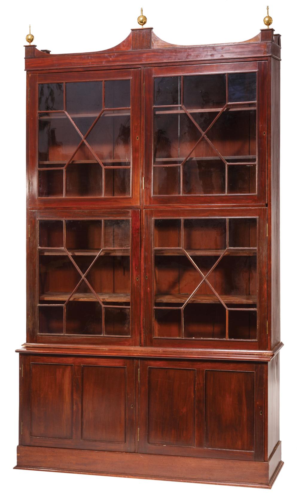 Appraisal: Monumental American Federal-Style Bookcase late th c possibly Southern shaped