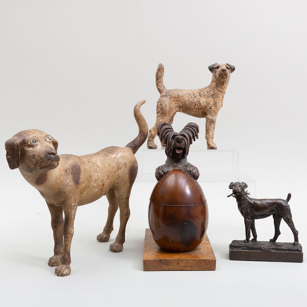 Appraisal: Group of Four Models of Standing Terriers Comprising Two painted