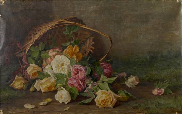 Appraisal: Alice Brown Chittenden American - A basket of pink yellow