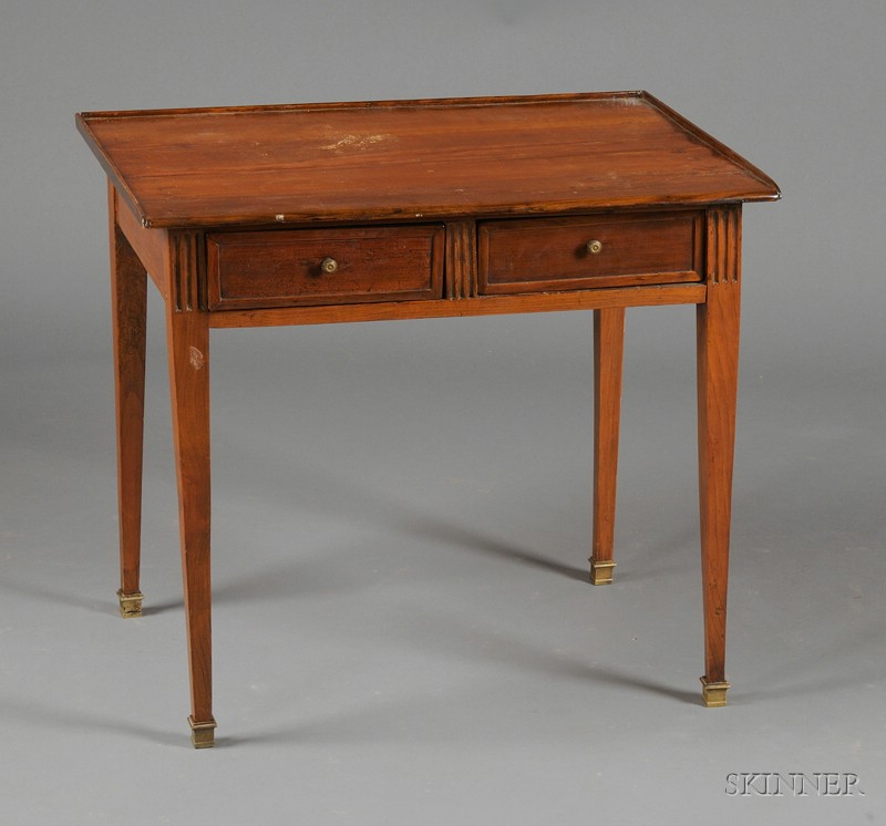 Appraisal: Louis XVI Provincial Cherrywood Side Table late th century rectangular